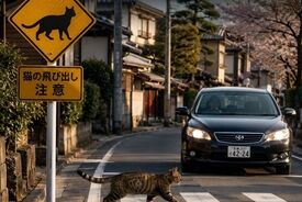 وقتی گربه‌ها هم تابلوی راهنمایی و رانندگی مخصوص خودشان را دارند