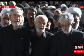 ببینید | گریه های حداد عادل هنگام اقامه نماز بر پیکر دخترش زهرا حدادعادل، همسر آیت الله سیدمجتبی خامنه‌ای 